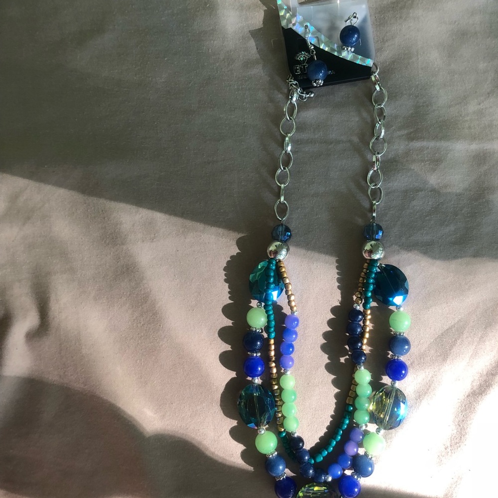 Blue and green necklace ** earrings included